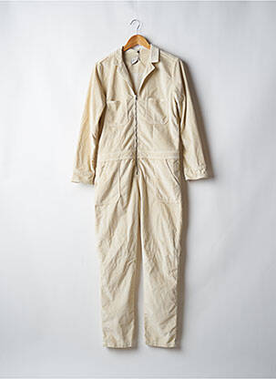 Combi-pantalon fermeture boutonnée sur le devant manches longues beige ATELIER BOHÈME femme