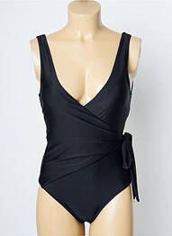 Maillot de bain 1 pièce effet matière satinée haut triangles noir ONLY femme