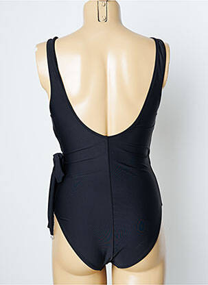 Maillot de bain 1 pièce effet matière satinée haut triangles noir ONLY femme