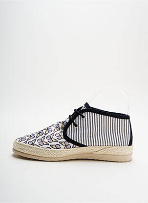 Espadrilles tissage toile talon plat jusqu'à 3cm blanc SMILE femme