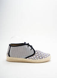 Espadrilles tissage toile talon plat jusqu'à 3cm blanc SMILE femme