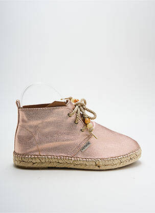 Espadrilles fermeture lacets talon plat jusqu'à 3cm rose VICTORIA femme