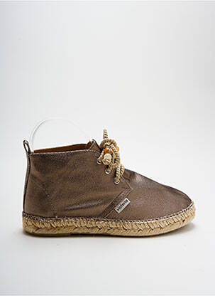 Espadrilles fermeture lacets talon plat jusqu'à 3cm marron VICTORIA femme