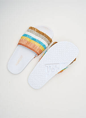 Mules/sabots tissage satiné talon plat jusqu'à 3cm blanc THE WHITE BRAND femme