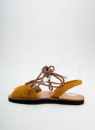Sandales/nu pieds chiquet talon plat jusqu'à 3cm jaune MINORQUINES femme
