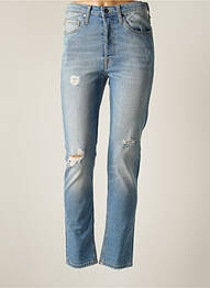 Jeans coupe droite effet usé délavé taille normale bleu UNIQUE DNM femme