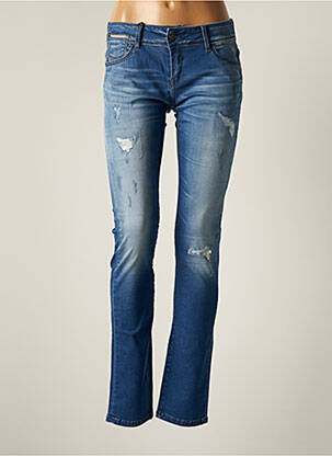 Jeans coupe slim effet usé délavé taille basse bleu DN.SIXTY SEVEN femme
