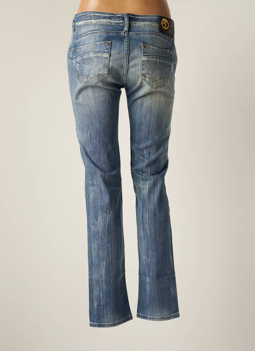 Jeans coupe slim broderie rivets taille basse bleu TAKE TWO femme