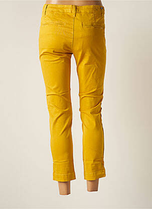 Pantalon 7/8 fermeture zippée sous rabat boutonné taille normale jaune MKT STUDIO femme