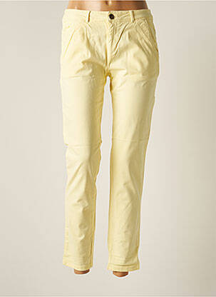 Pantalon 7/8 stretch taille basse jaune REIKO femme