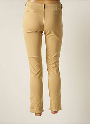 Pantalon chino fermeture zippée sous rabat boutonné taille normale beige SCHOOL RAG femme