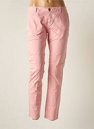 Pantalon chino fermeture zippée sous rabat boutonné taille normale rose LABDIP femme