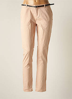 Pantalon chino fermeture zippée sous rabat boutonné taille normale rose MAISON SCOTCH femme