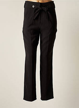 Pantalon droit tissage popeline taille haute noir SCHOOL RAG femme