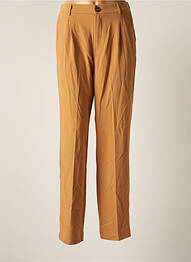 Pantalon droit tissage crêpe taille normale beige GRACE & MILA femme