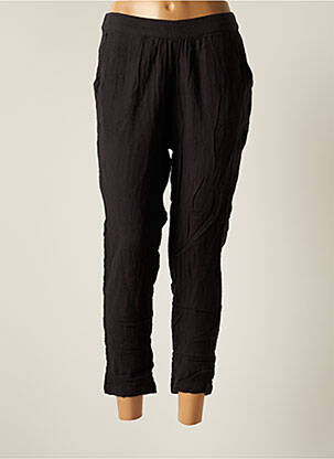 Pantalon 7/8 coupe cigarette taille normale noir ICHI femme