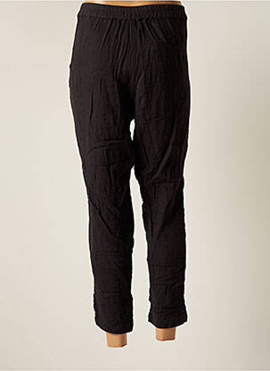 Pantalon 7/8 tissage popeline taille normale noir ICHI femme