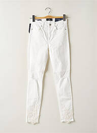 Pantalon slim tissage popeline taille haute blanc LTB femme