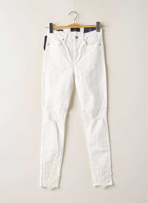 Pantalon slim tissage popeline taille haute blanc LTB femme