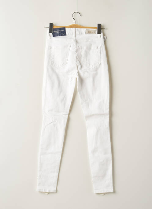 Pantalon slim tissage popeline taille haute blanc LTB femme