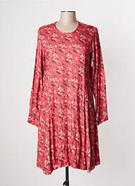 Robe mi-longue imprimé fleurs manches longues rose AGATHE & LOUISE femme