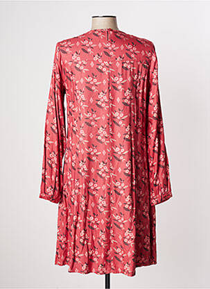 Robe mi-longue imprimé fleurs manches longues rose AGATHE & LOUISE femme