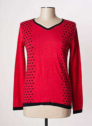 Pull col v manches longues rouge ZINZO femme