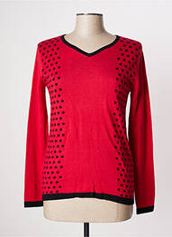 Pull col v manches longues rouge ZINZO femme
