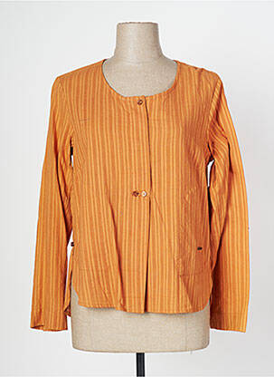 Blouse col rond manches longues marron AGATHE & LOUISE femme
