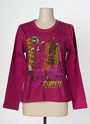 Top stretch manches longues violet AGATHE & LOUISE femme