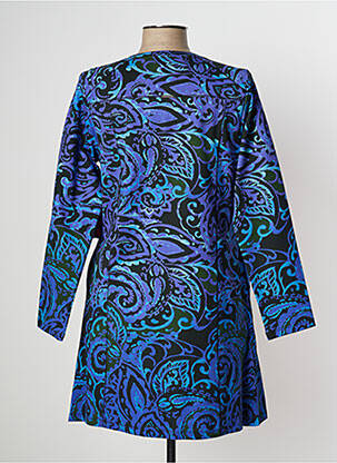 Robe mi-longue imprimé fantaisie manches longues violet AGATHE & LOUISE femme