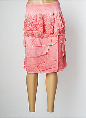 Jupe mi-longue coupe évasée rose JAC JAC femme