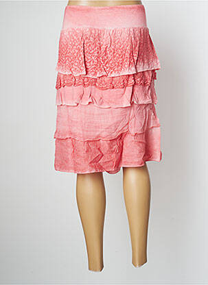 Jupe mi-longue coupe évasée rose JAC JAC femme