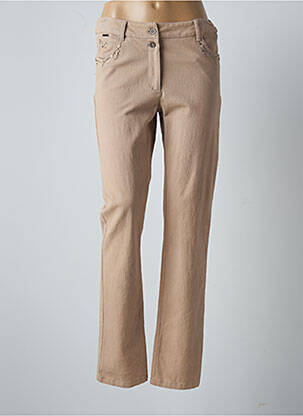 Pantalon slim taille élastique taille normale beige AGATHE & LOUISE femme