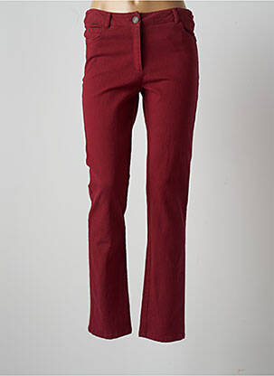 Pantalon slim tissage popeline taille normale rouge AGATHE & LOUISE femme