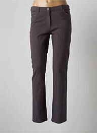 Pantalon slim tissage popeline taille normale gris AGATHE & LOUISE femme