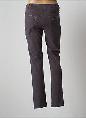 Pantalon slim tissage popeline taille normale gris AGATHE & LOUISE femme