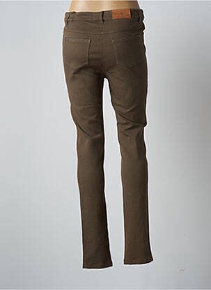 Pantalon slim tissage popeline taille normale vert AGATHE & LOUISE femme