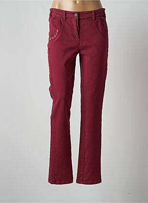 Pantalon slim tissage popeline taille normale rouge AGATHE & LOUISE femme