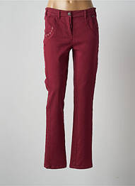 Pantalon slim tissage popeline taille normale rouge AGATHE & LOUISE femme