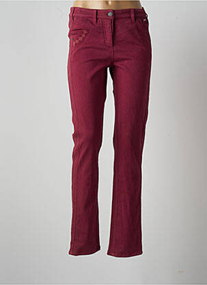 Pantalon slim tissage popeline taille normale rouge AGATHE & LOUISE femme