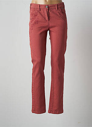 Pantalon slim tissage popeline taille normale rose AGATHE & LOUISE femme