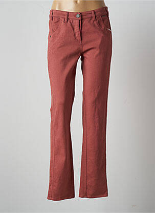 Pantalon slim tissage popeline taille normale rose AGATHE & LOUISE femme