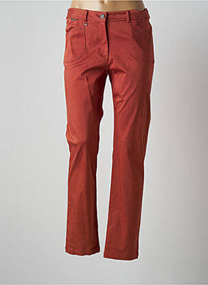 Pantalon slim tissage popeline taille normale orange AGATHE & LOUISE femme
