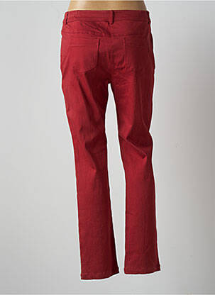 Pantalon droit tissage popeline taille normale rouge AGATHE & LOUISE femme