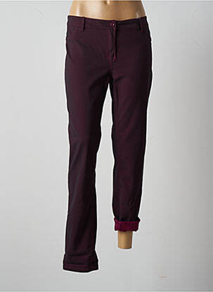 Pantalon slim tissage popeline taille normale violet JAC JAC femme