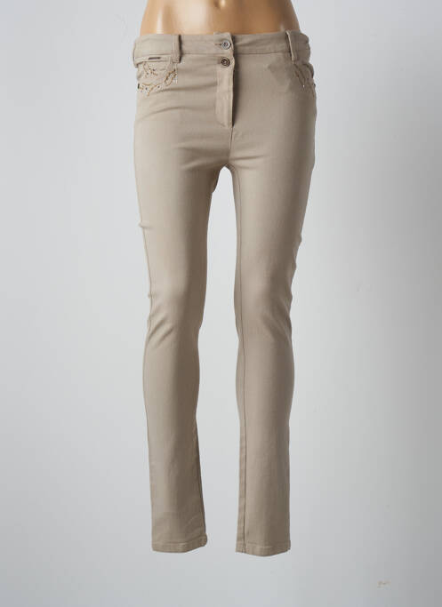 Pantalon slim beige AGATHE & LOUISE pour femme