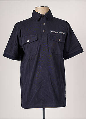 Polo tissage jersey manches courtes bleu QUINZE & TREIZE homme