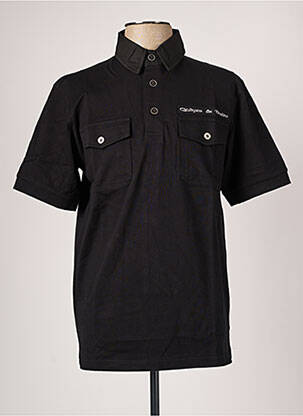 Polo tissage jersey manches courtes noir QUINZE & TREIZE homme