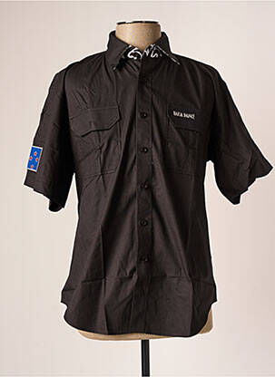 Chemise manches courtes poches poitrine noir HAKA DANCE homme